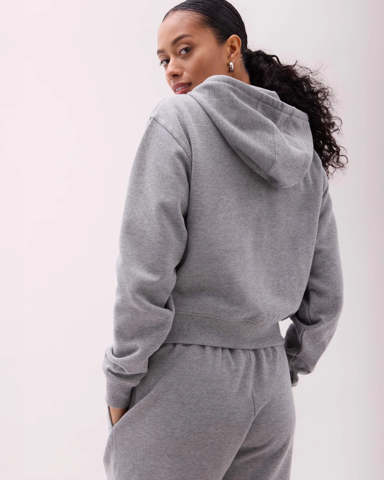 Richer Poorer Poorer Recycled Fleece Hoodie- Heather Grey