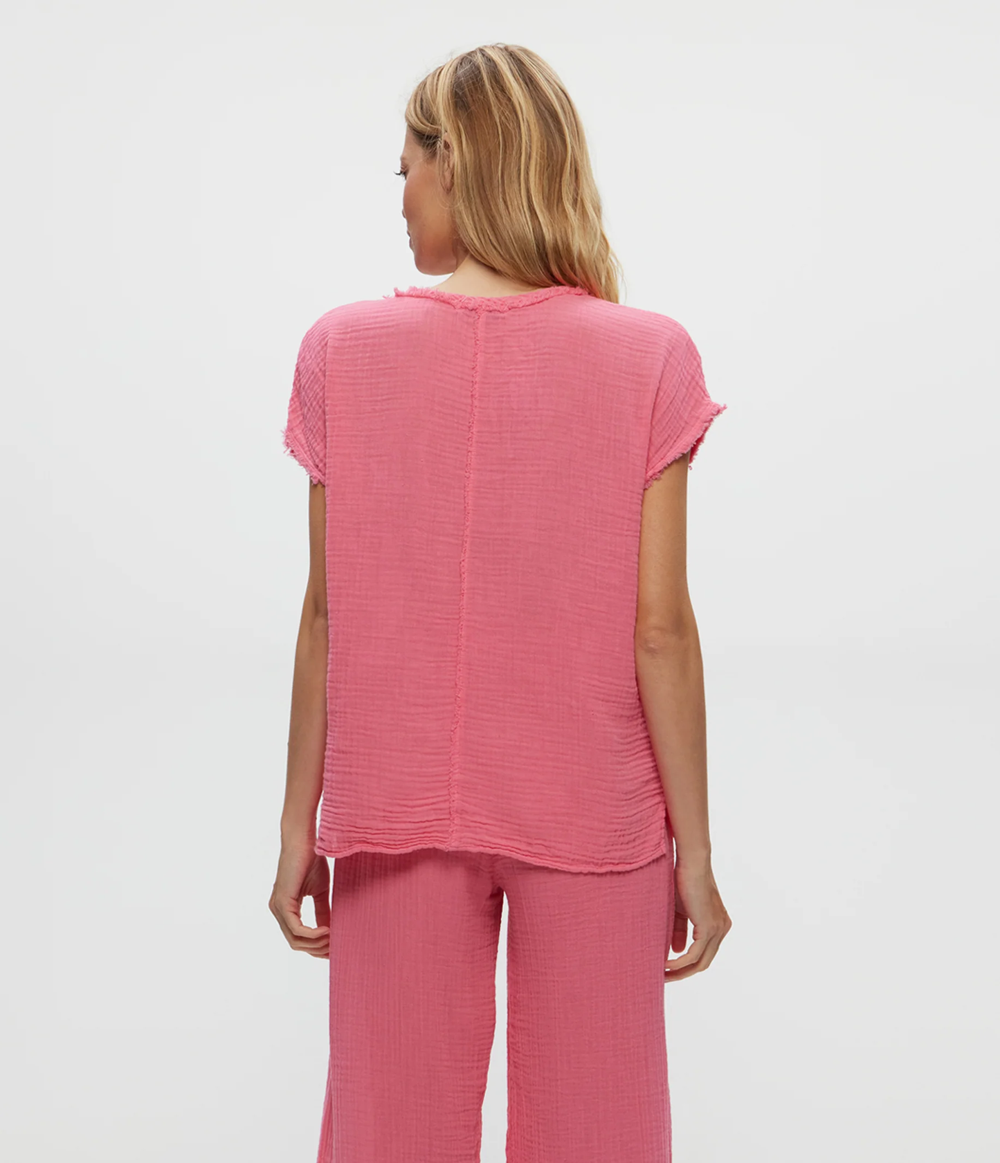 Michael Stars Draya Gauze V-Neck Top- Zinnia