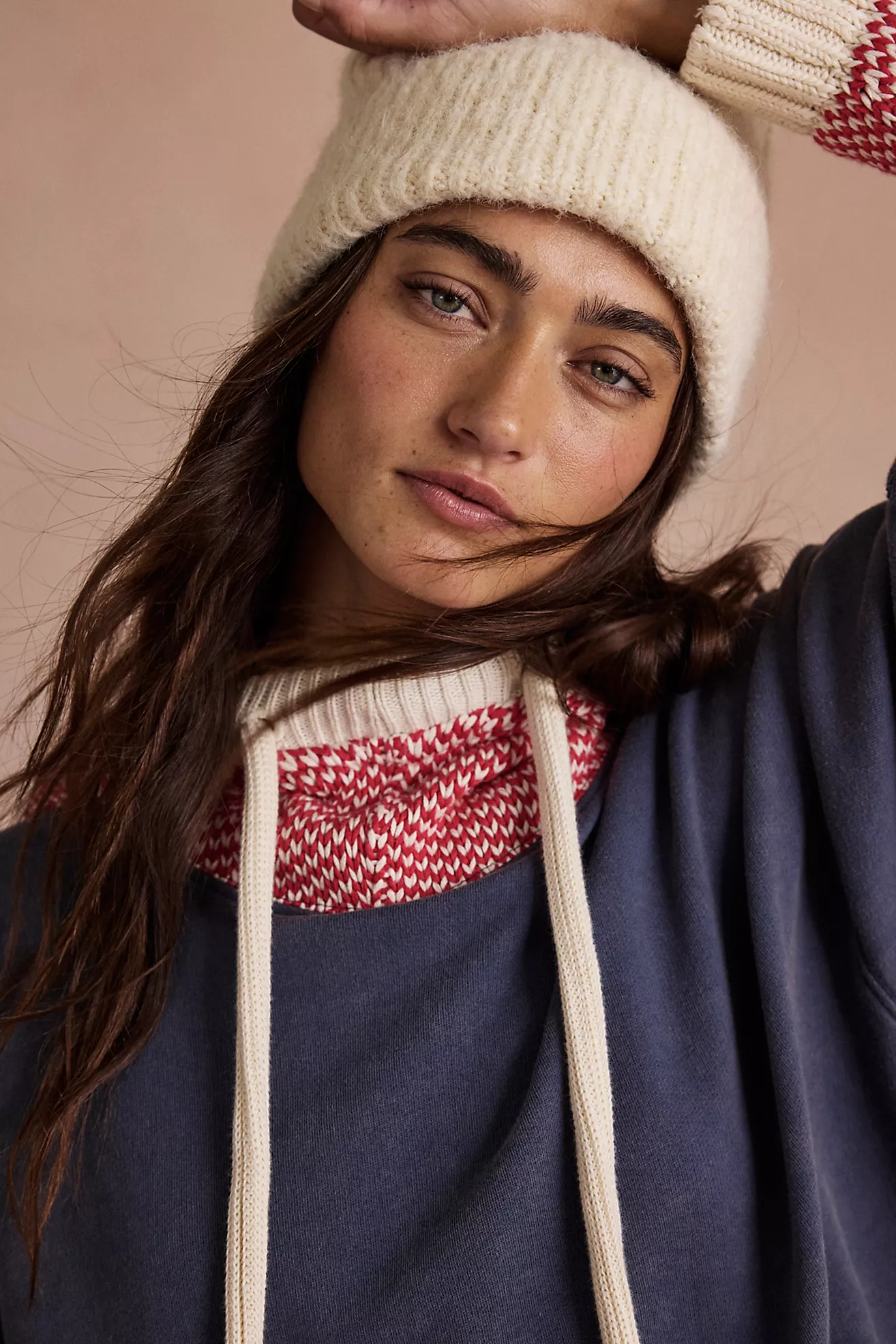 Free People Snug Bonnet Sweatshirt- Indigo