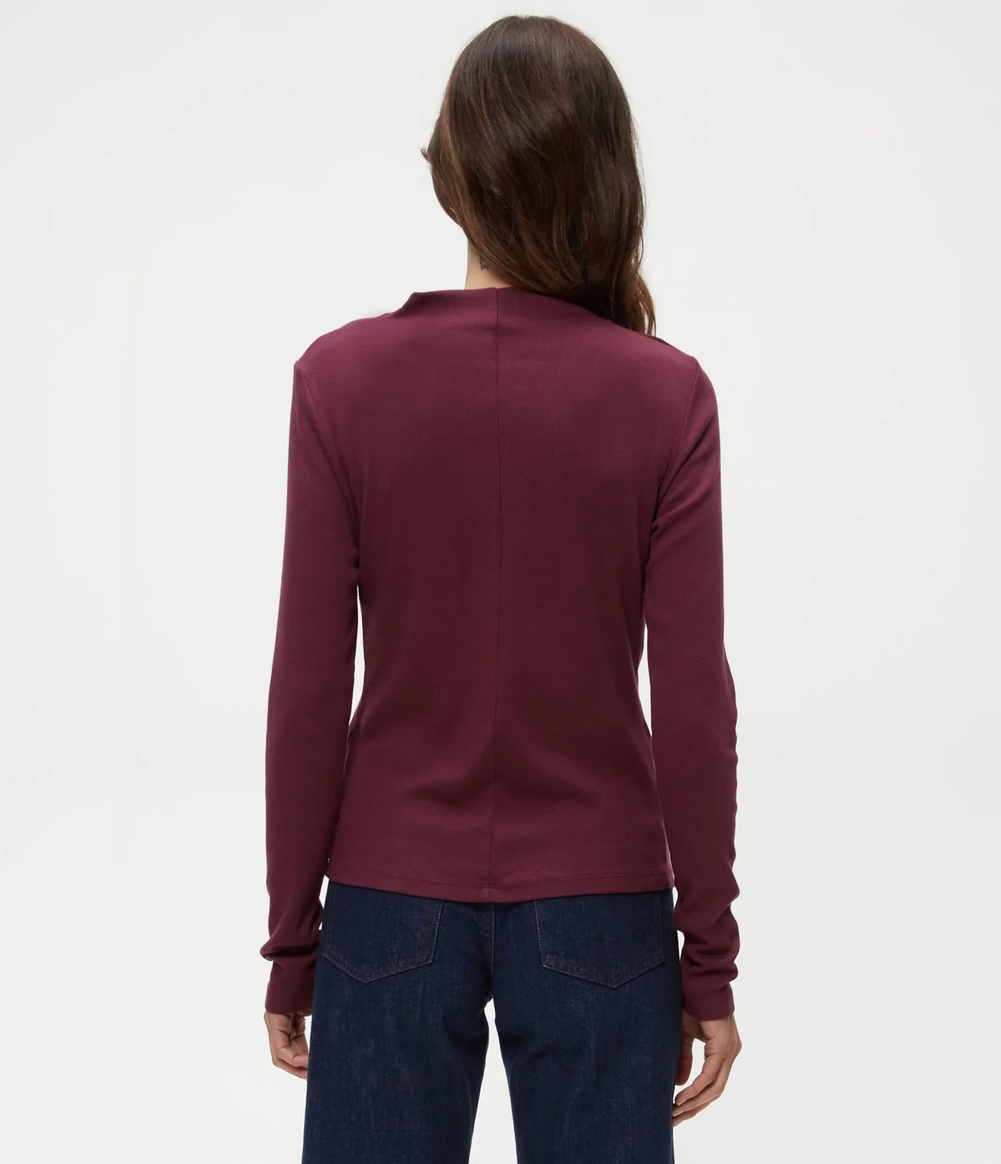 Michael Stars Janine Mock Neck Top- Beetroot