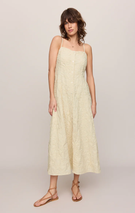 Z Supply Angel Eyes Embroidered Maxi Dress- Champagne