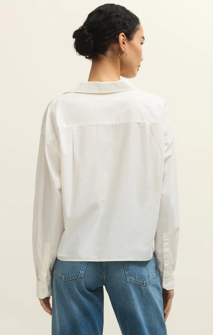 Z Supply Lisette Poplin Top- White