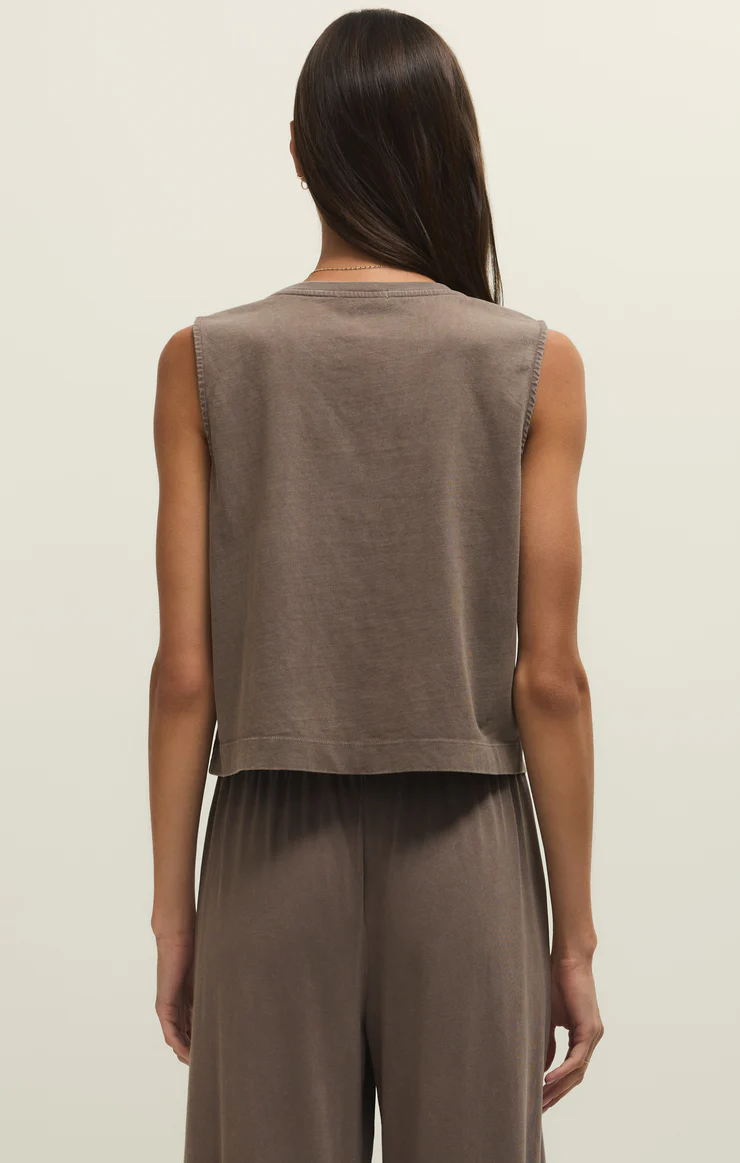 Z Supply Sloane Cotton Jersey Tank- Perfectly Taupe