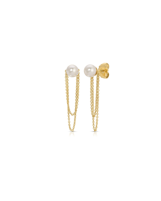 Jurate Parker Pearl With Chain Earrings