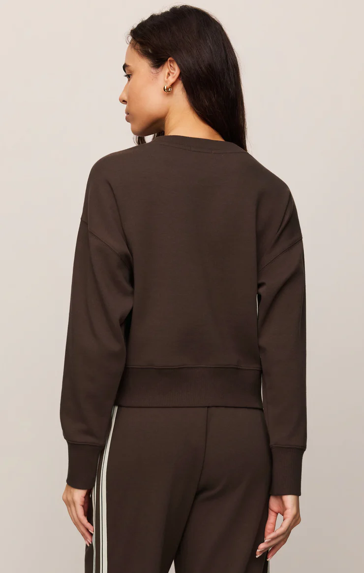 Z Supply Comeback Sweatshirt- Dark Chocolate