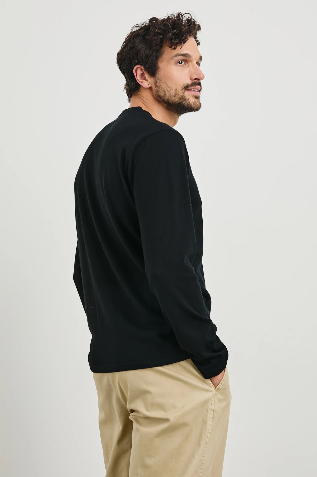 Rails Quentin Cotton Cashmere Long Sleeve- Black