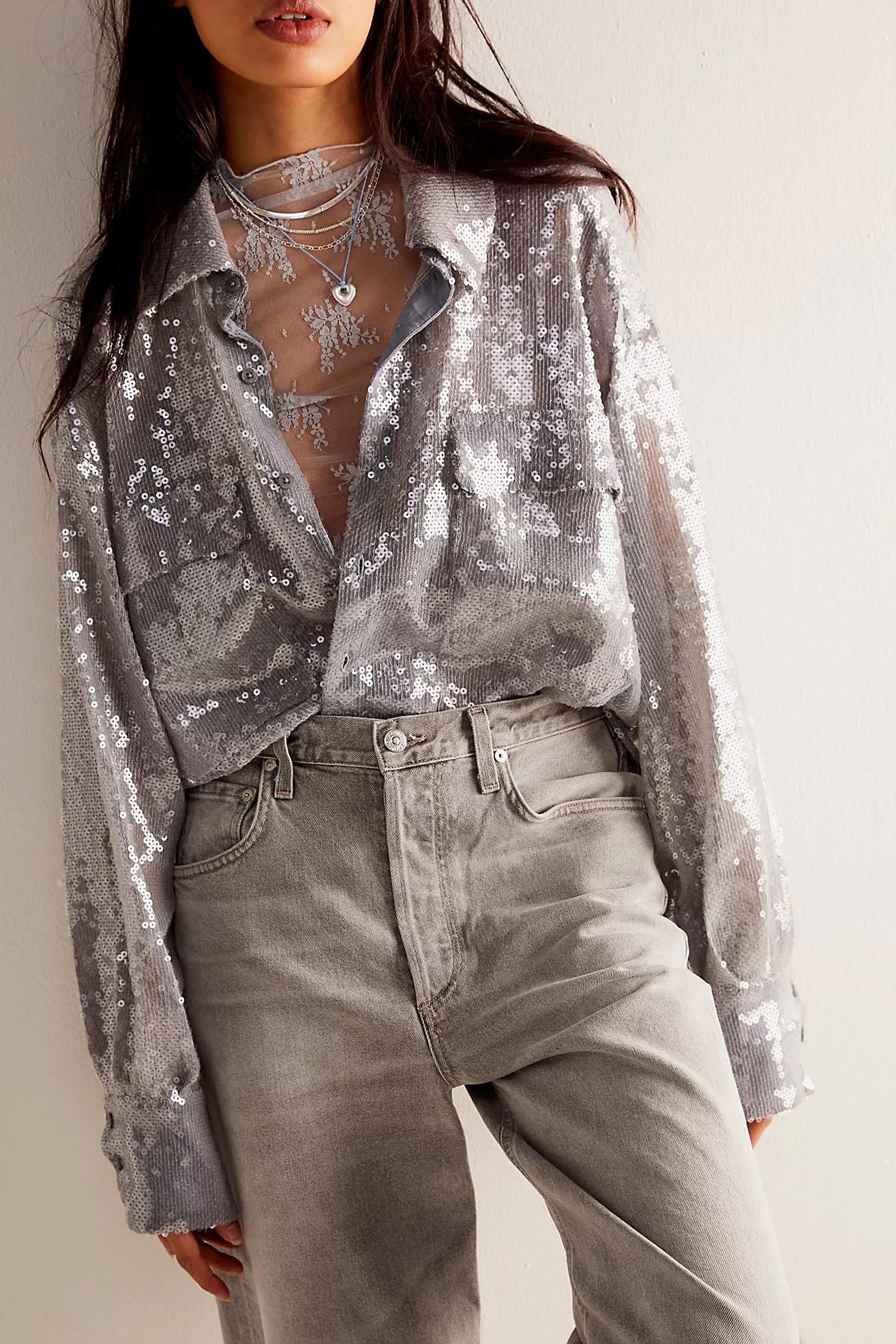 Free People disco Margarita Button Down- Rocket