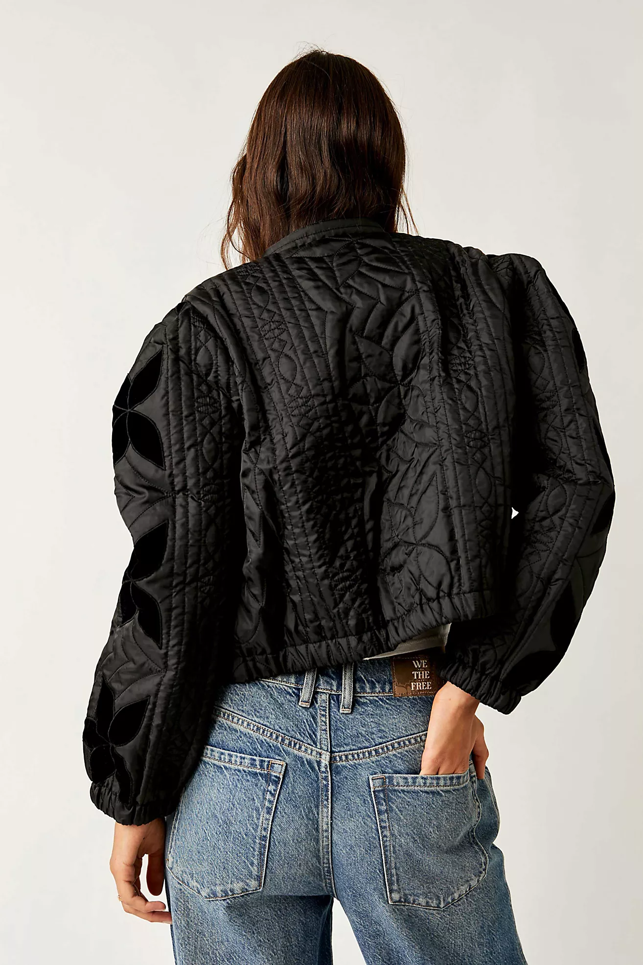 Free People Quinn Quilted Jacket- Black