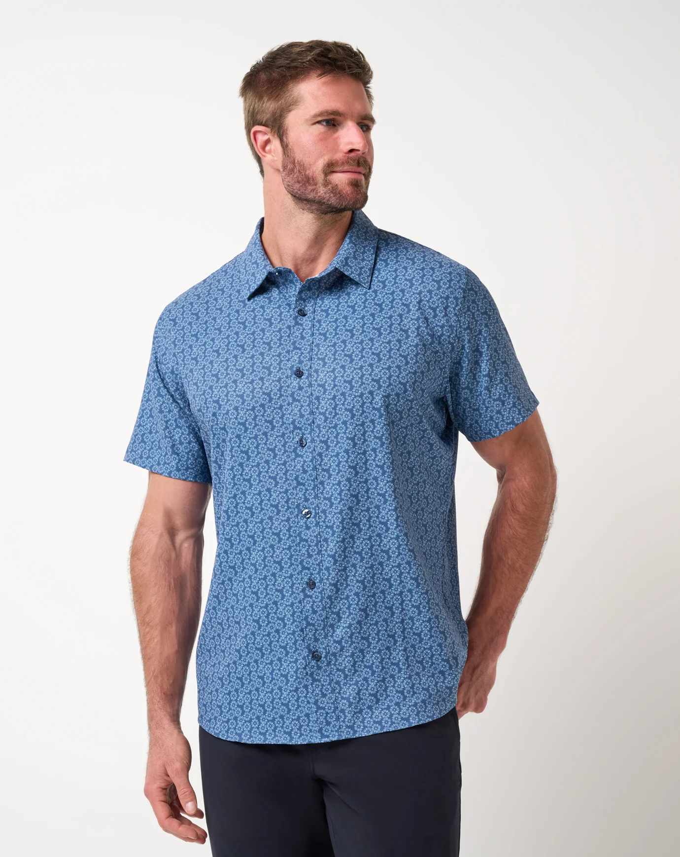 Travis Mathew Techwonen Sunlight Button-Up- Bering Sea