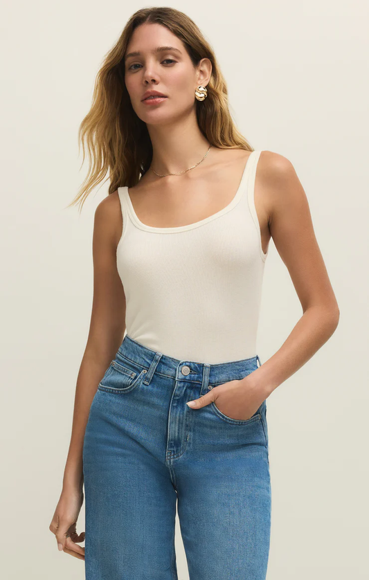Z Supply Renae Rib Tank Top- Cloud