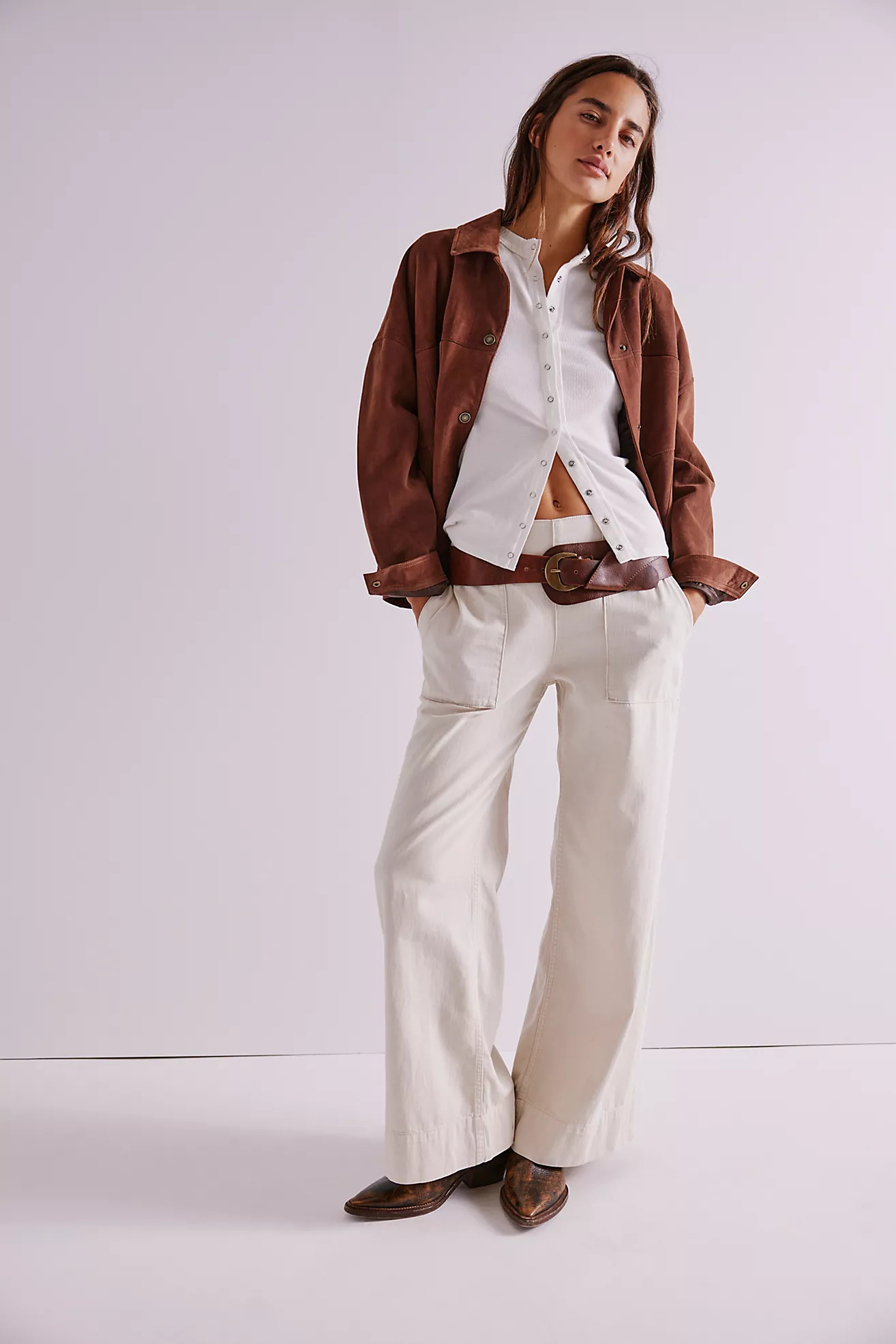 Free People Breezy Denim Pull-On Jeans- Bright Lights