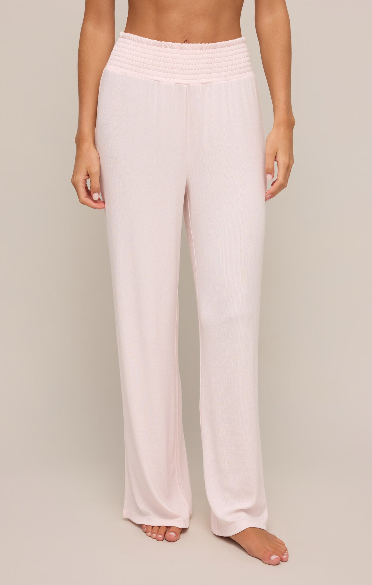 Z Supply Dawn Lux Rib Pant- Whisper Pink