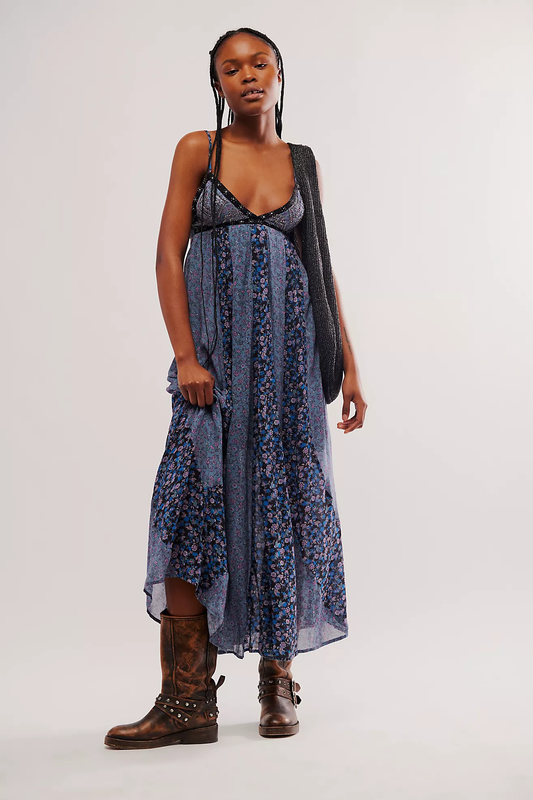 Free People Forever Time Dress- Black Combo