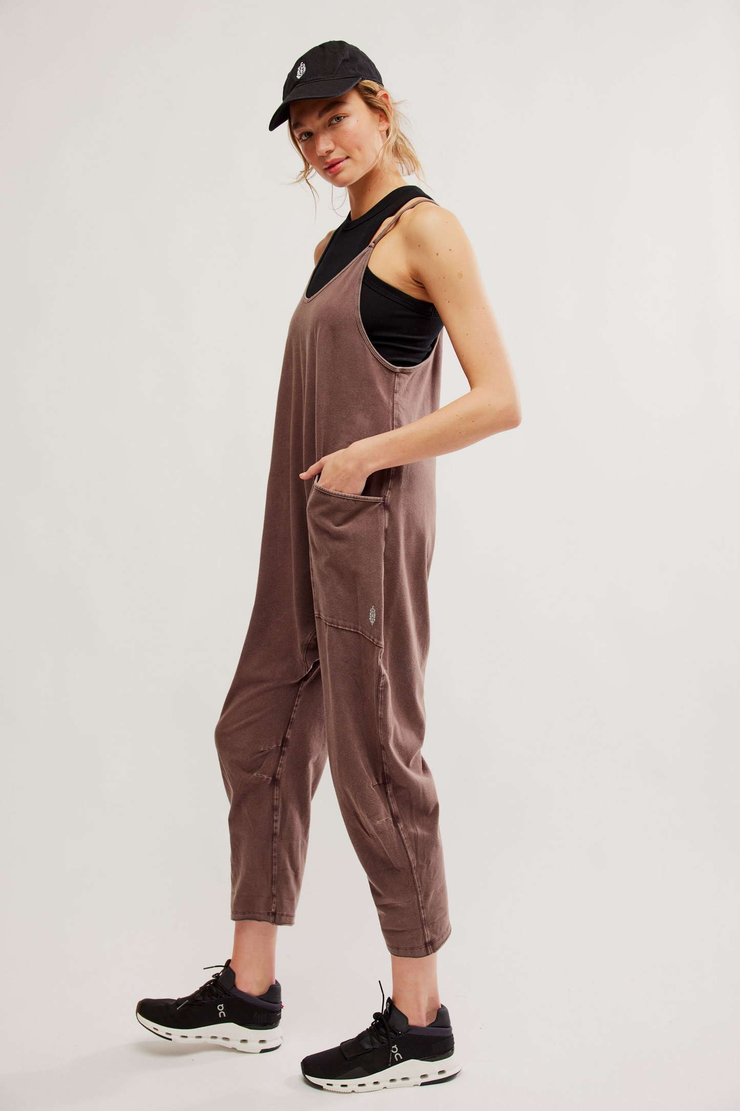 Free People Hot Shot Onesie- Dark espresso