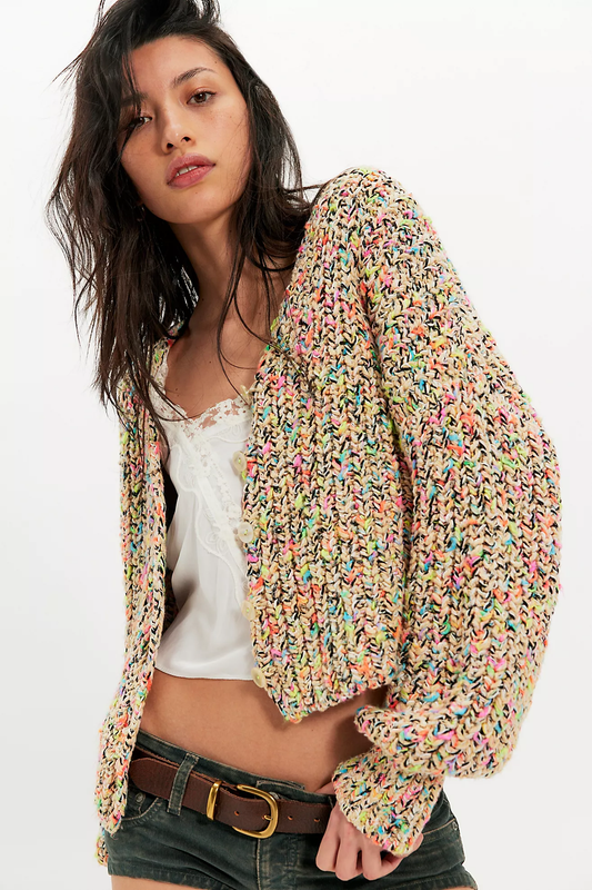 Free People Flea Market Cardi- Neon Sand