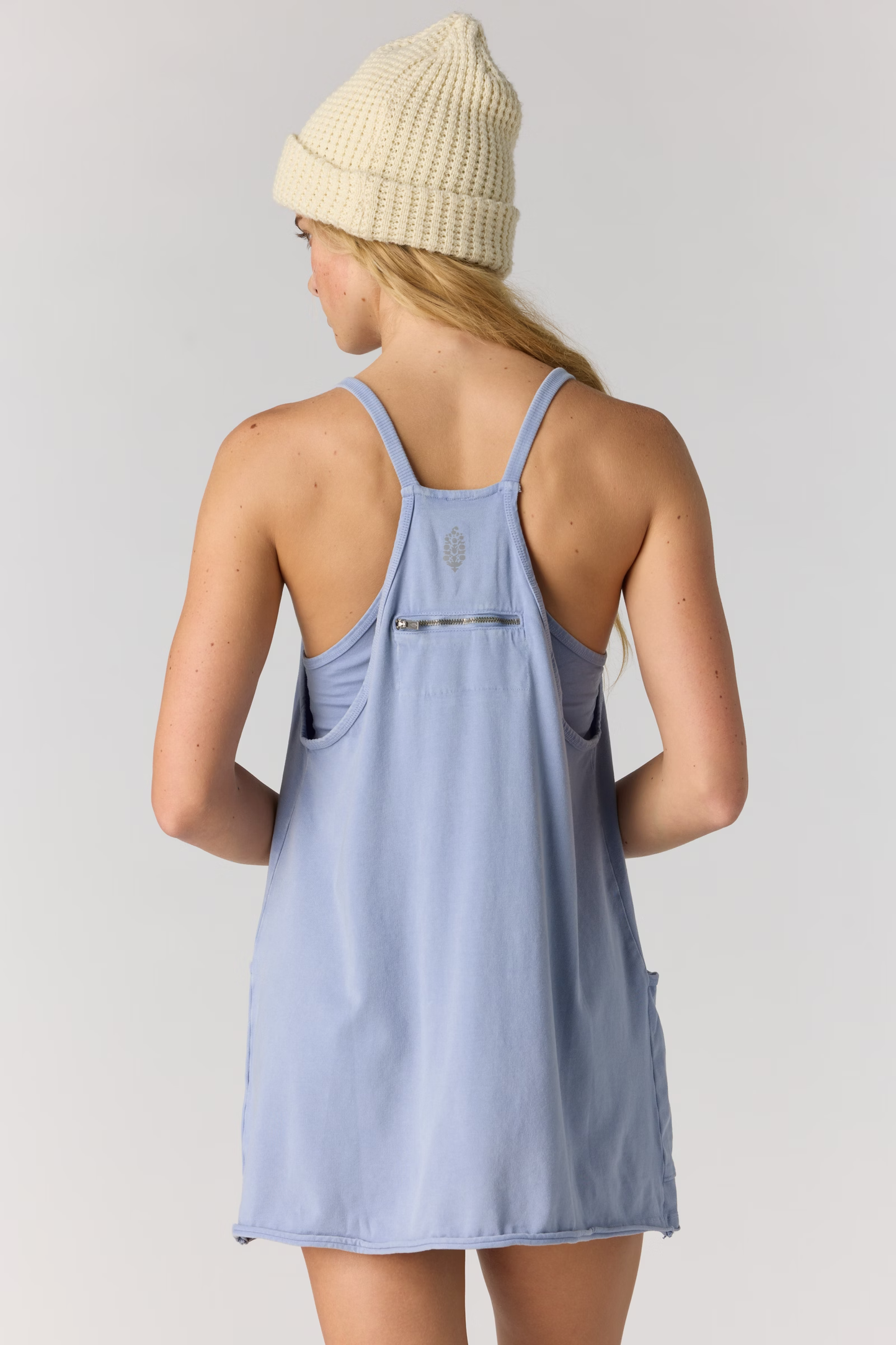 Free People Hot Shot. Mini Dress- Blue Ash