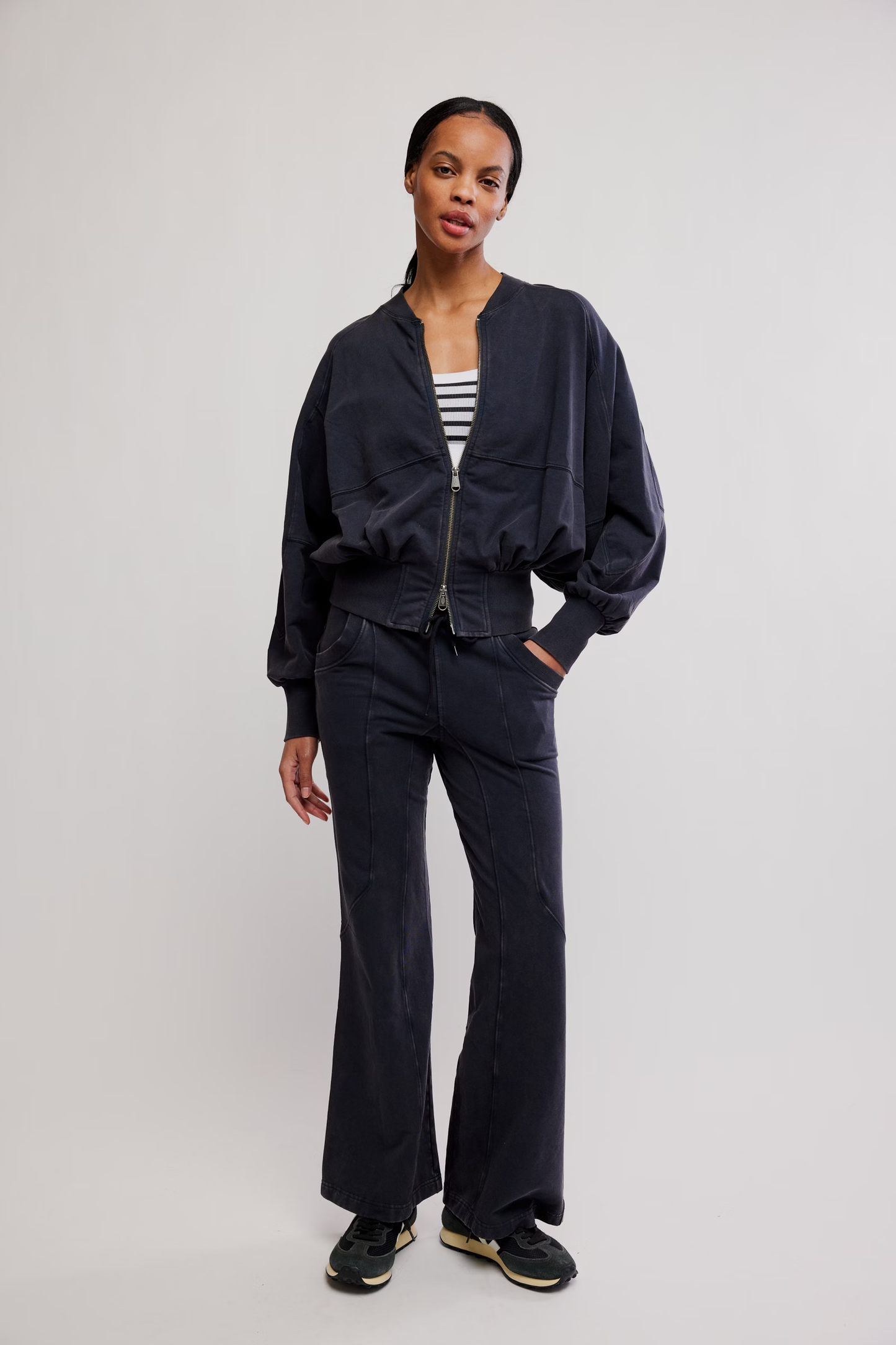 Free People Cheer Me On Track Set- Black