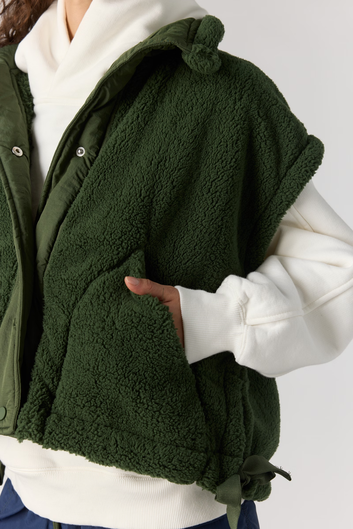 Free People Scout It Out Fleece Vest- Ivy