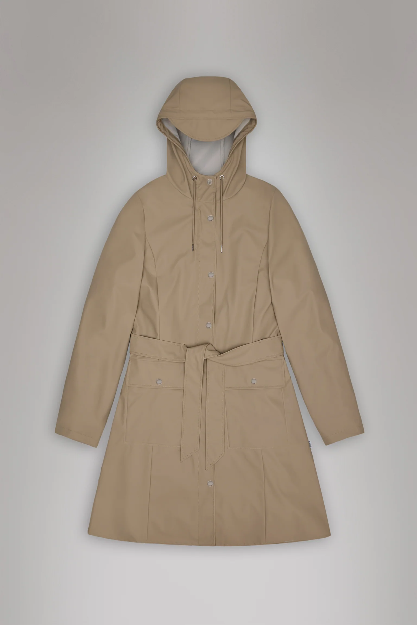 Rains Curve Long Jacket- Beige
