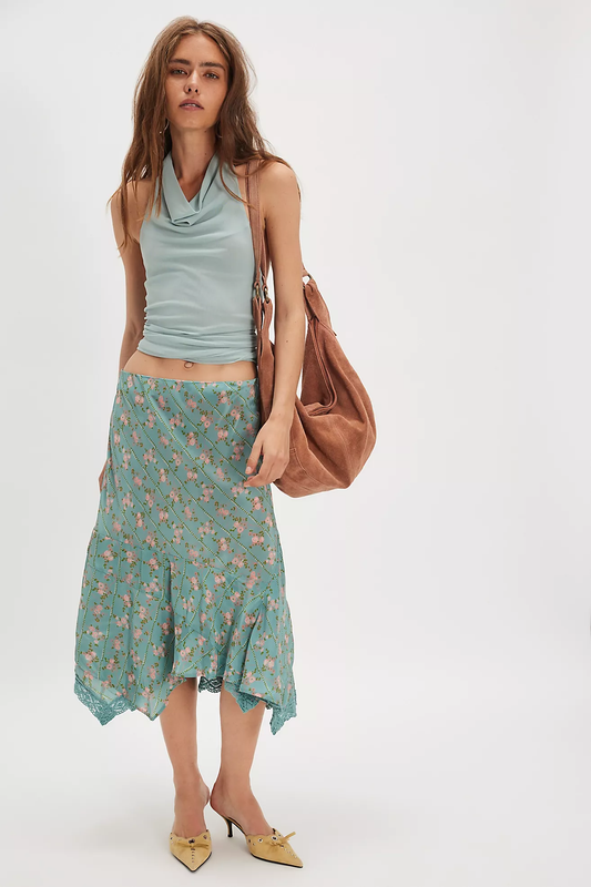Free People Bali Sweet Escape Skirt- Mineral Blue Combo
