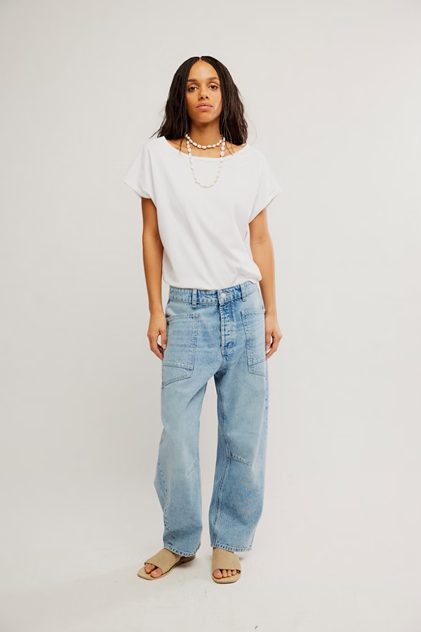 Free People Minimalist Moxie Barrel Jeans- County Fair