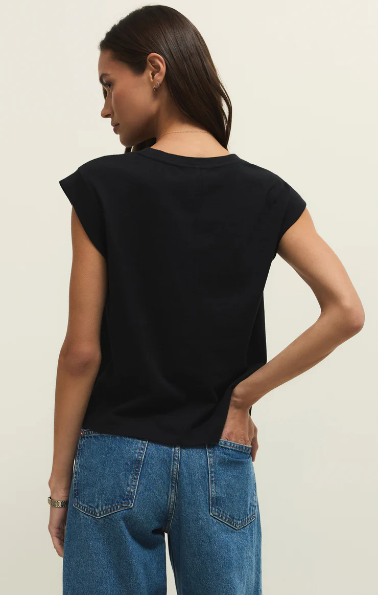 Z Supply Camino Cotton Jersey Tee- True Black