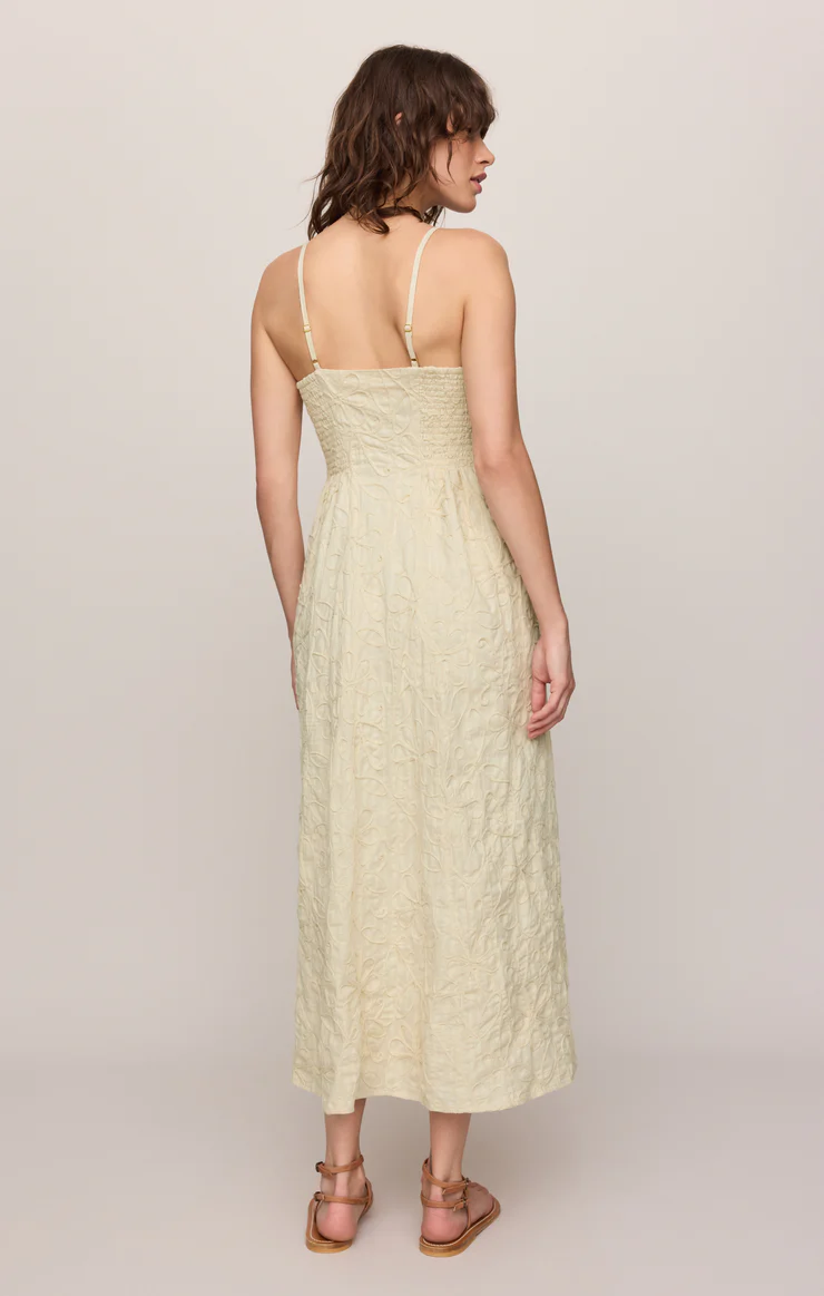Z Supply Angel Eyes Embroidered Maxi Dress- Champagne