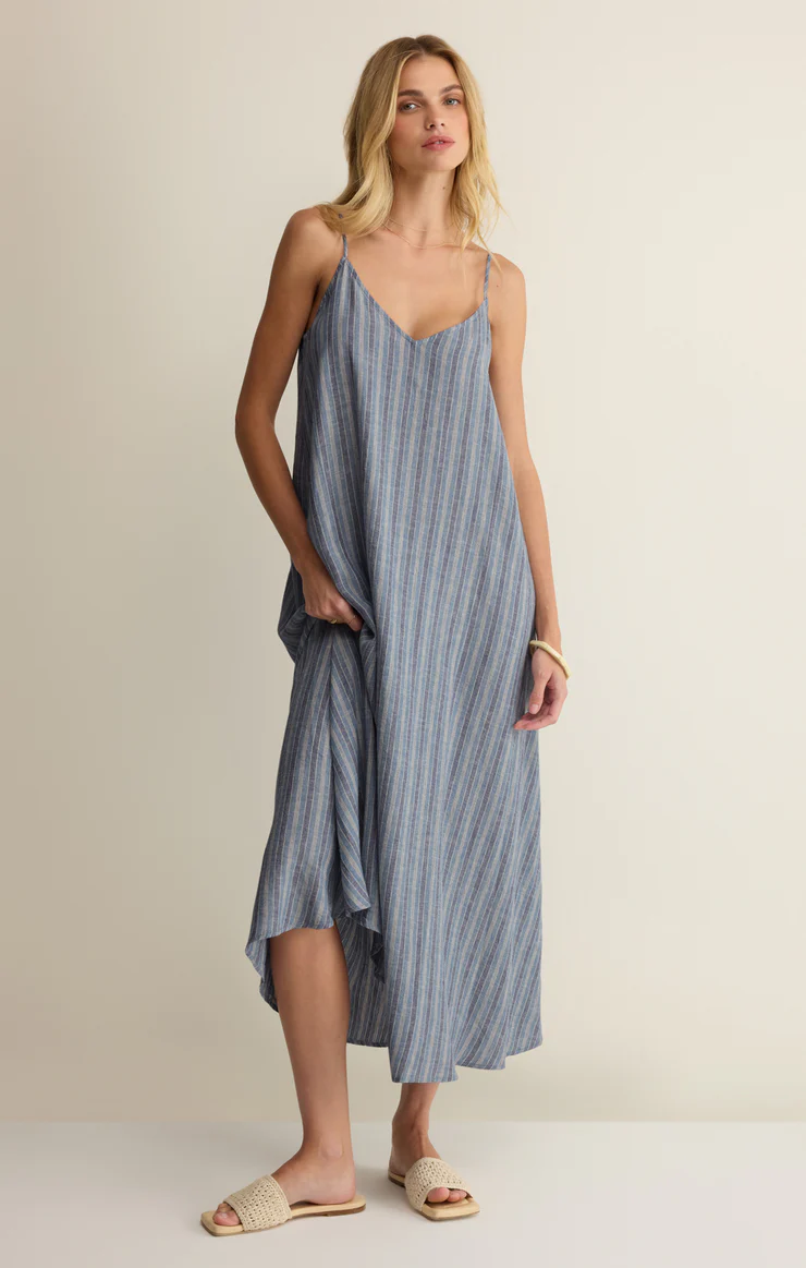 Z Supply Sandcomber Striped Midi Dress- Indigo