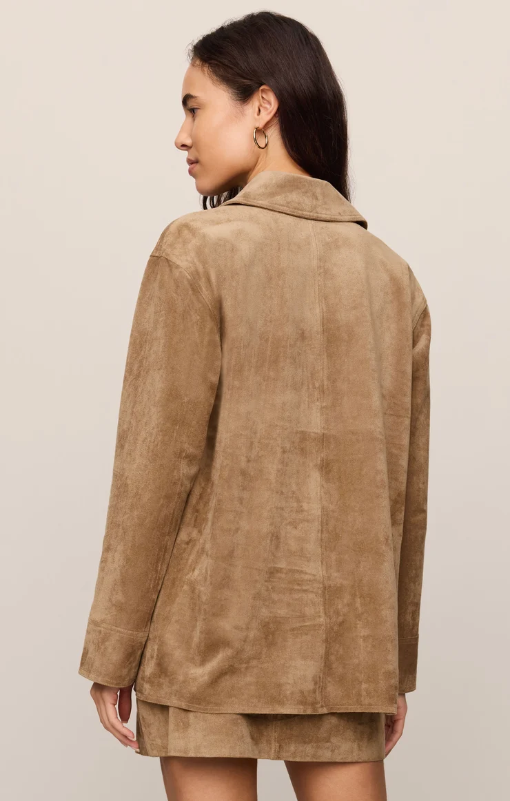 Z Supply Decker Faux Suede Chore Coat -Light Sand
