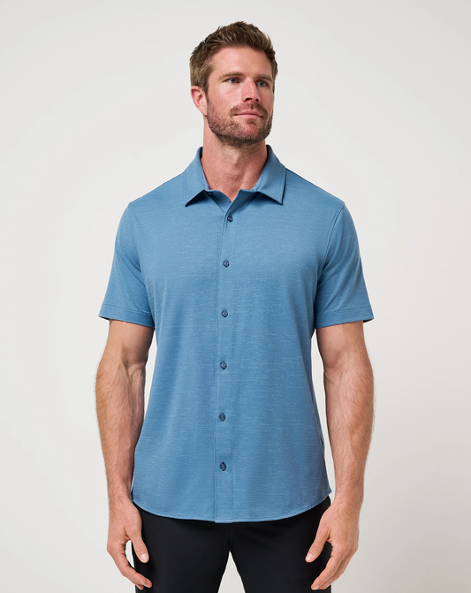 Travis Mathew The Heater Button Down- Copen Blue