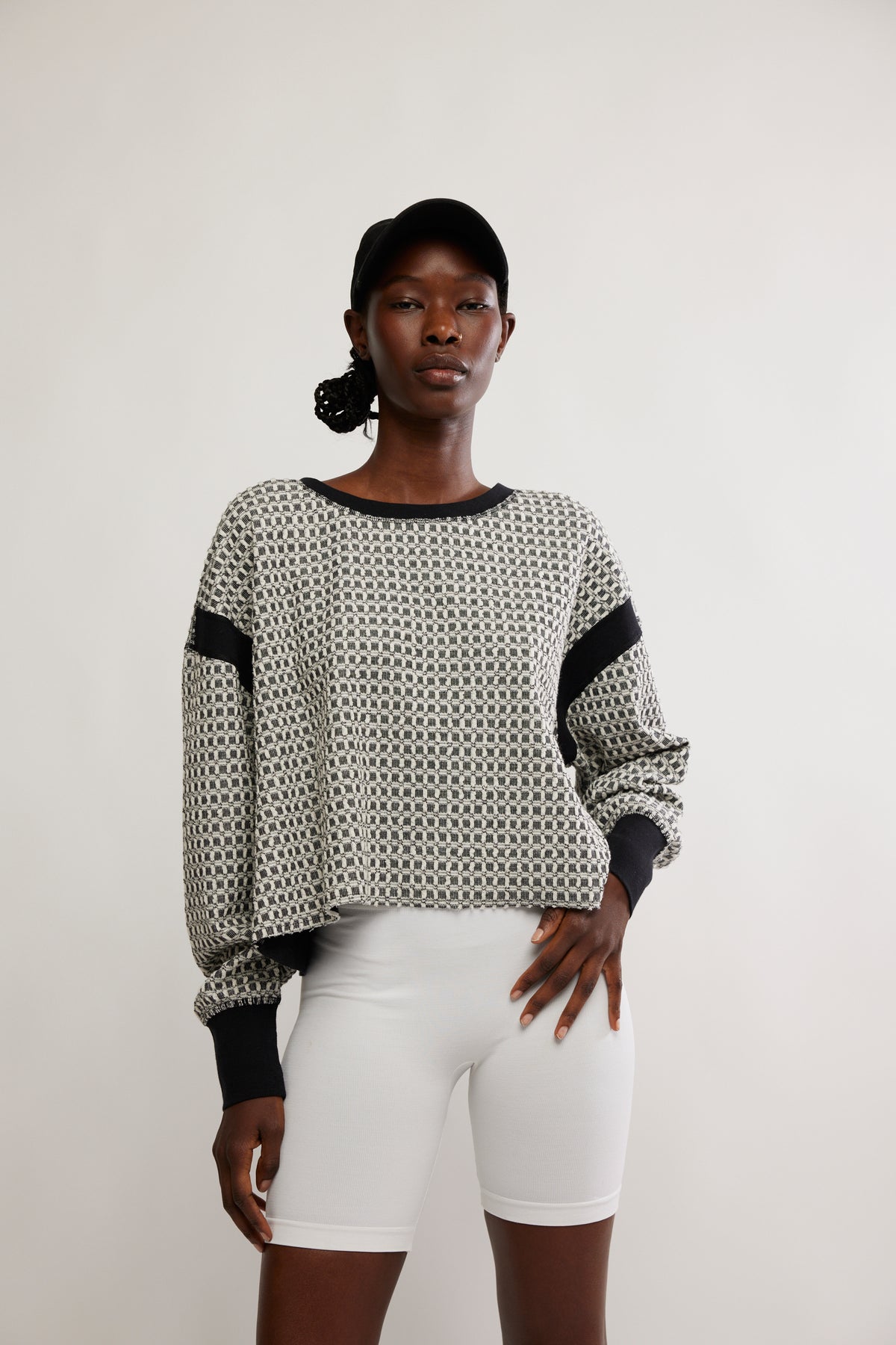 Free People My Time Layer Textured - Black White Combo