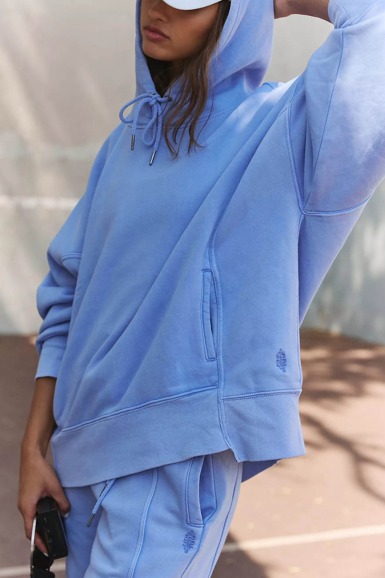 Free People Sprint to the Finish Hoodie- Blueberry