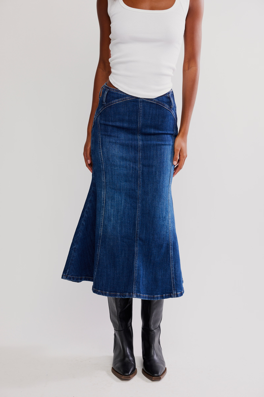 Free People Zia Denim Skirt- Bad Habits
