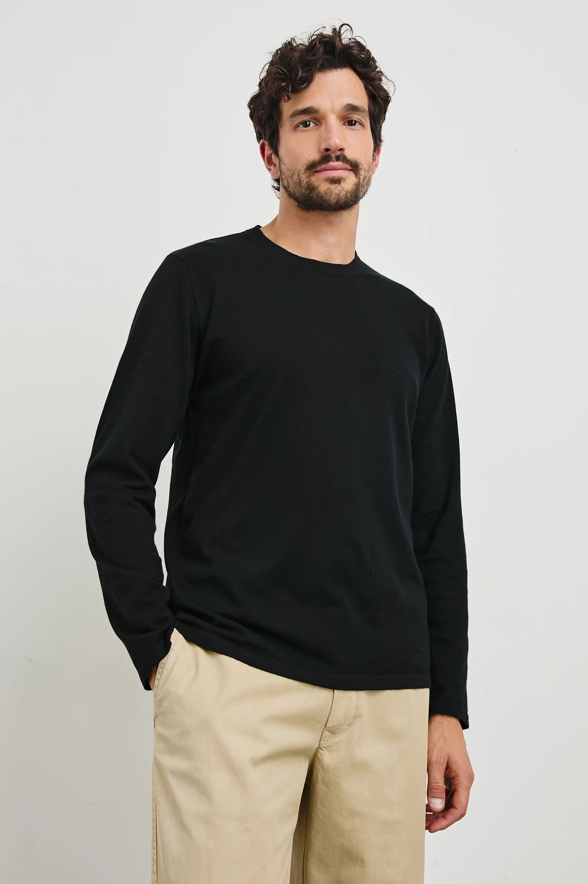 Rails Quentin Cotton Cashmere Long Sleeve- Black