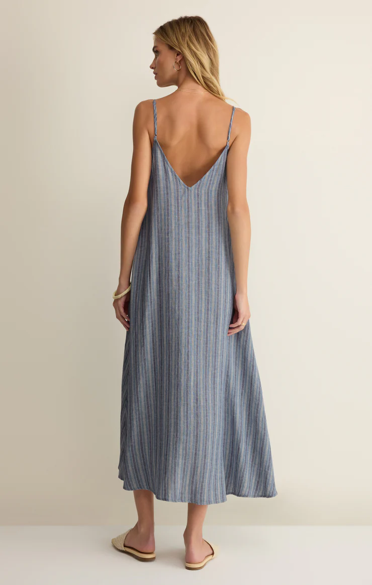 Z Supply Sandcomber Striped Midi Dress- Indigo