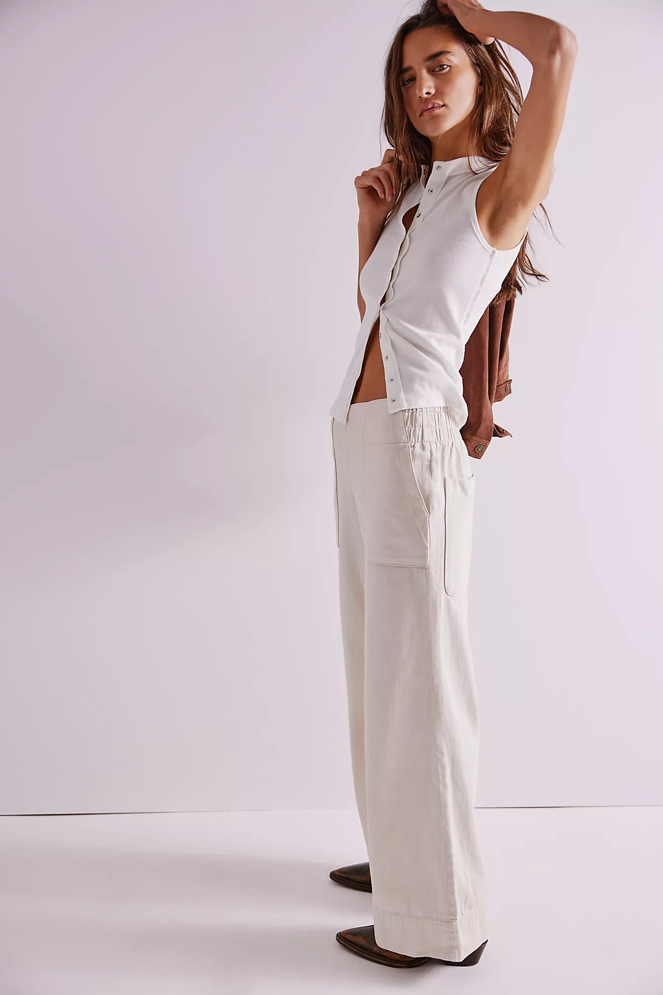 Free People Breezy Denim Pull-On Jeans- Bright Lights