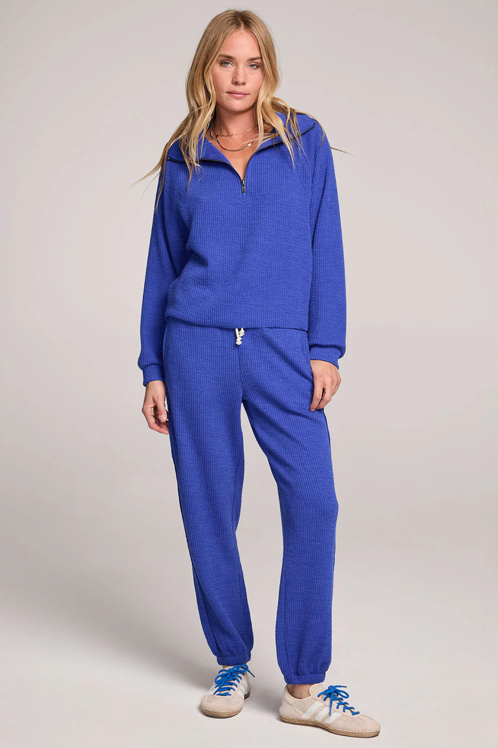 Saltwater Luxe Half Zip Lapis Blue Raglan Pullover