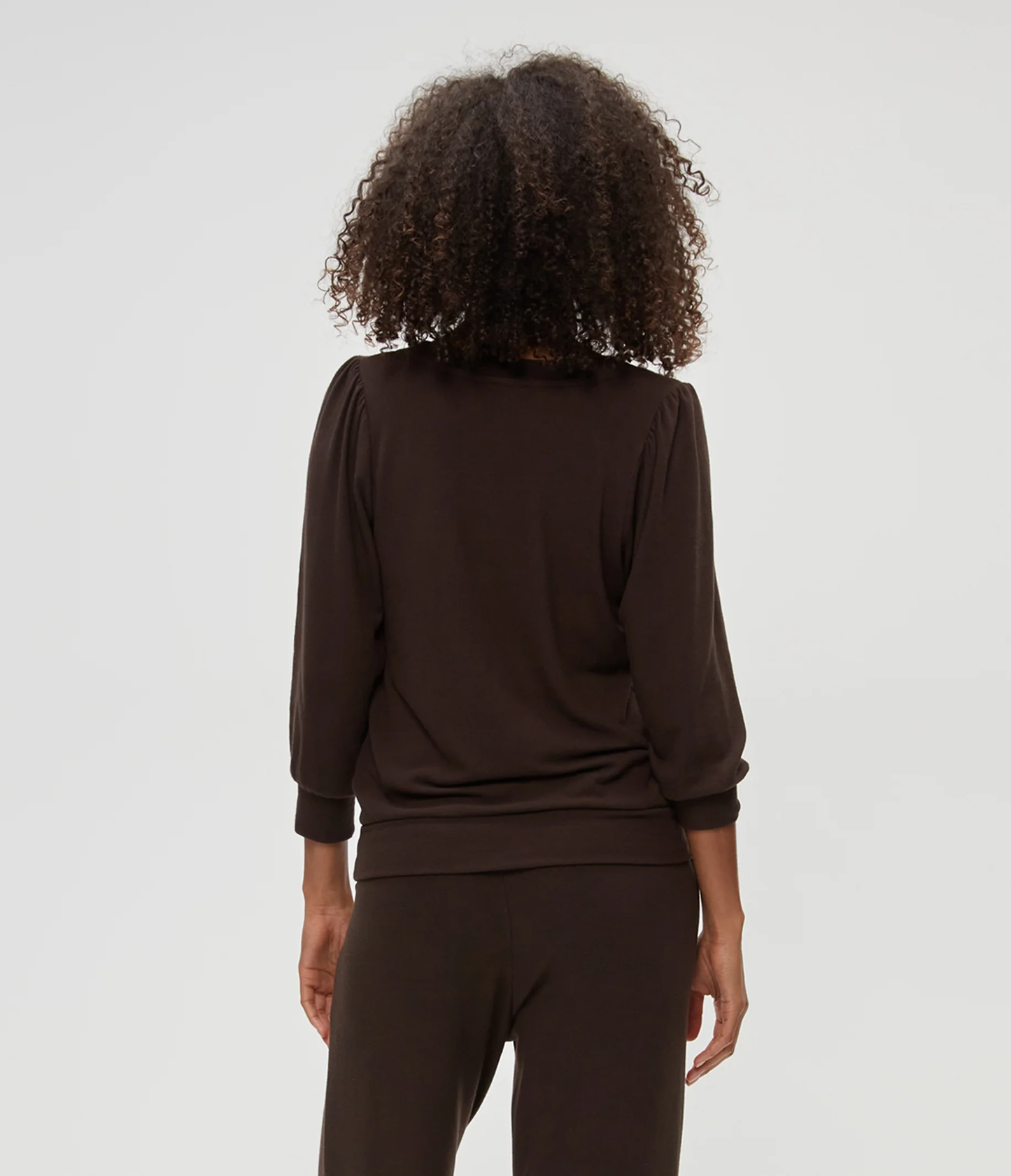 Michael Stars Gabriella V-Neck Top- Espresso