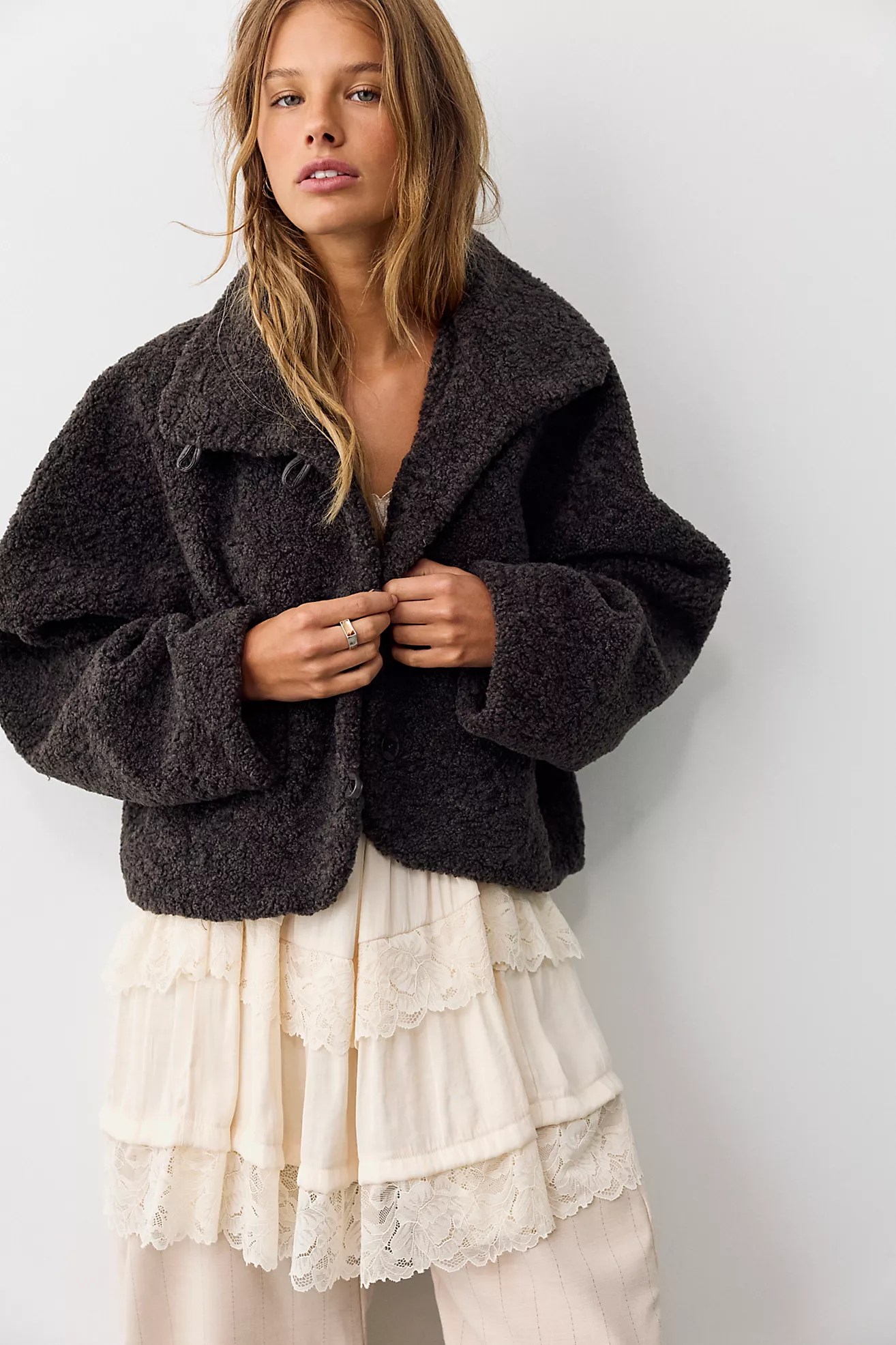 Free People Softest Touch Jacket- Charcoal Grey