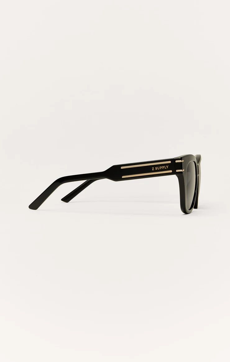 Z Supply Front Row Polarized Sunglasses- Black/ Grey