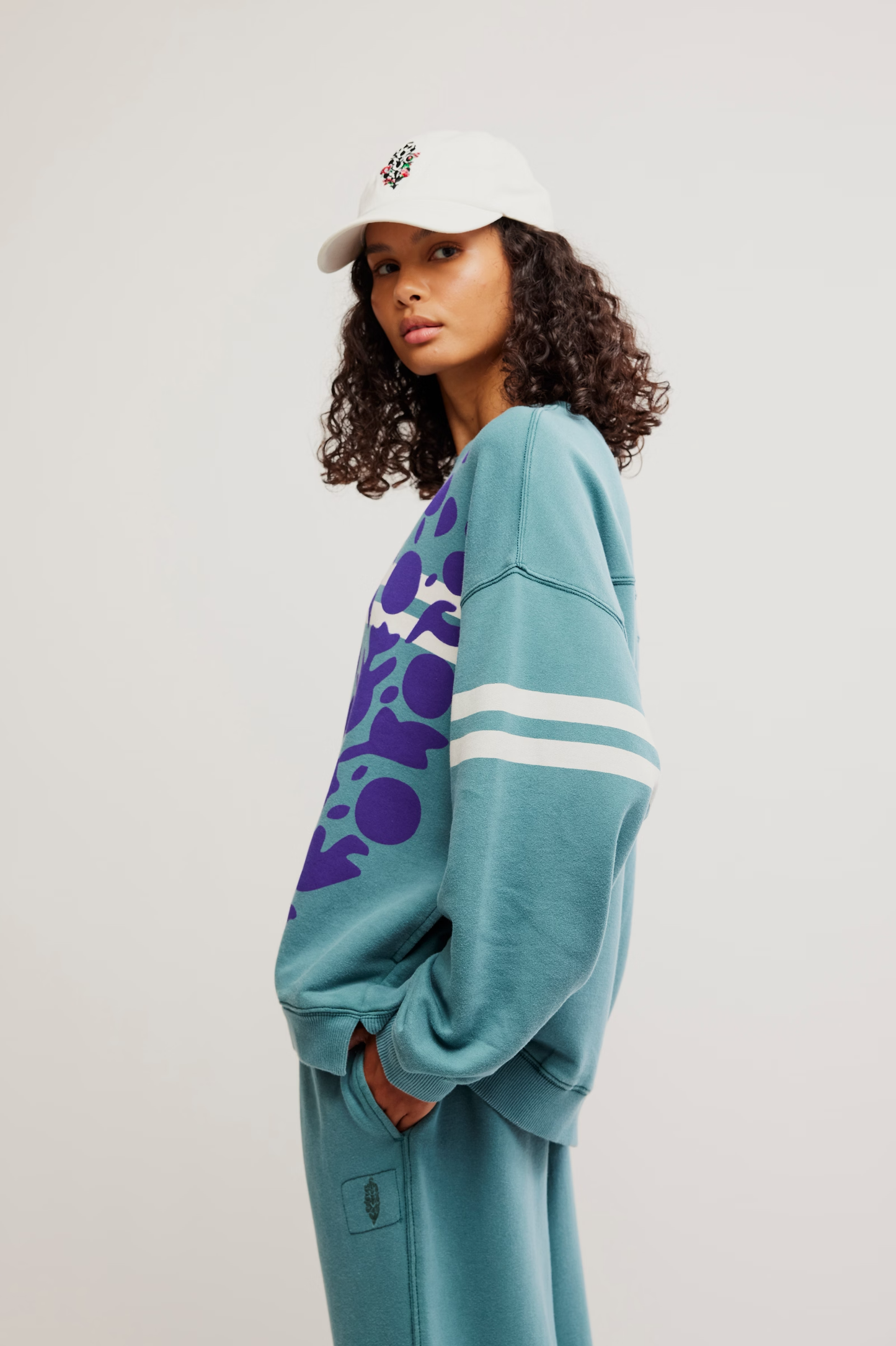 Free People All Star Pullover- Midnight Jade Logo