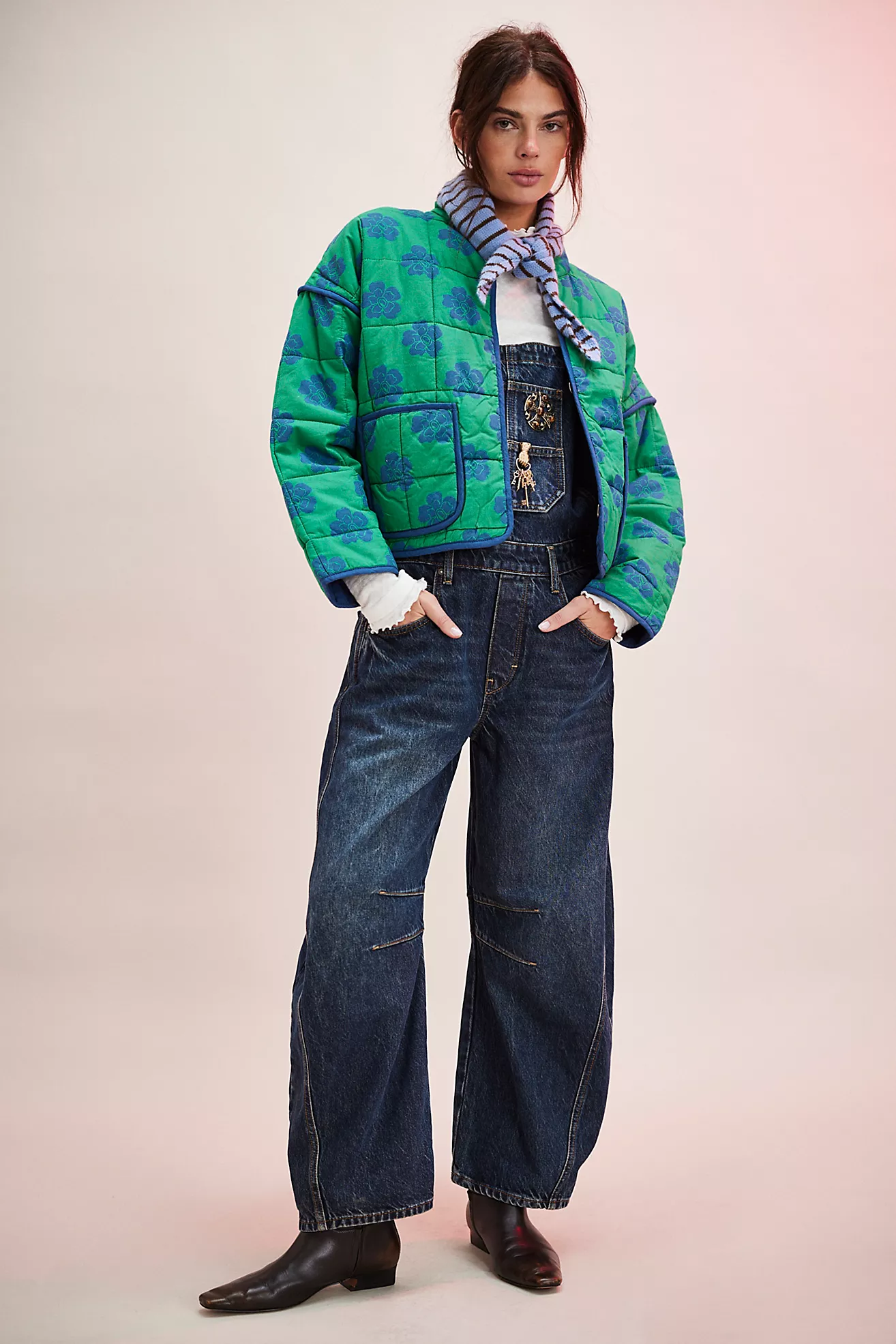 Free People Chloe Jacket- Grass Combo
