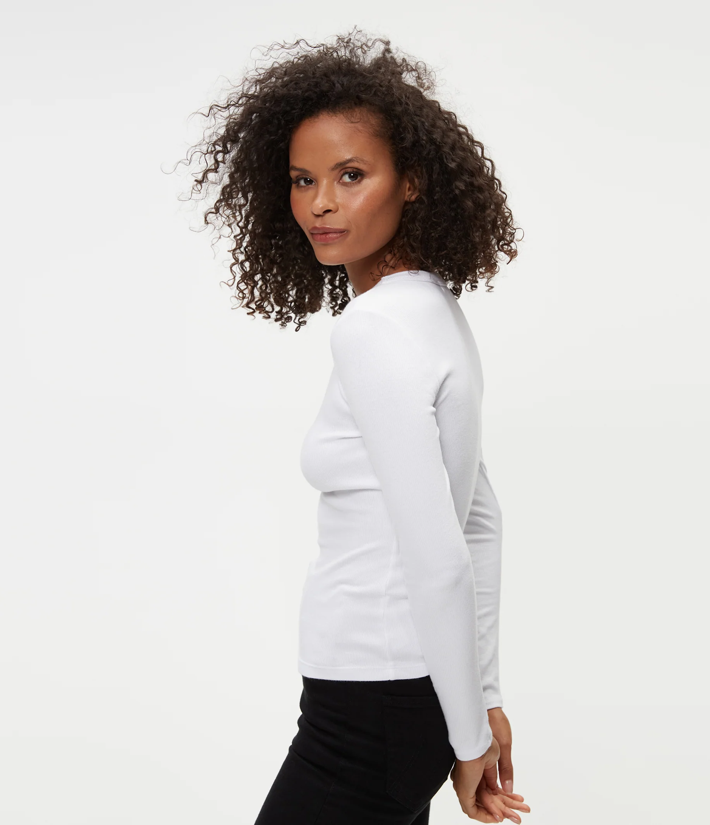 Michael Stars Zola Ribbed Tee- White