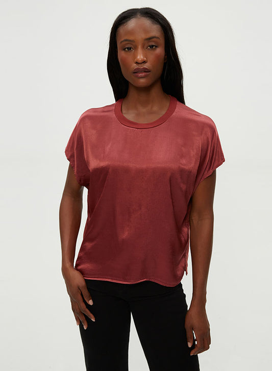 Michael Stars Flow Satin Tee- Muse