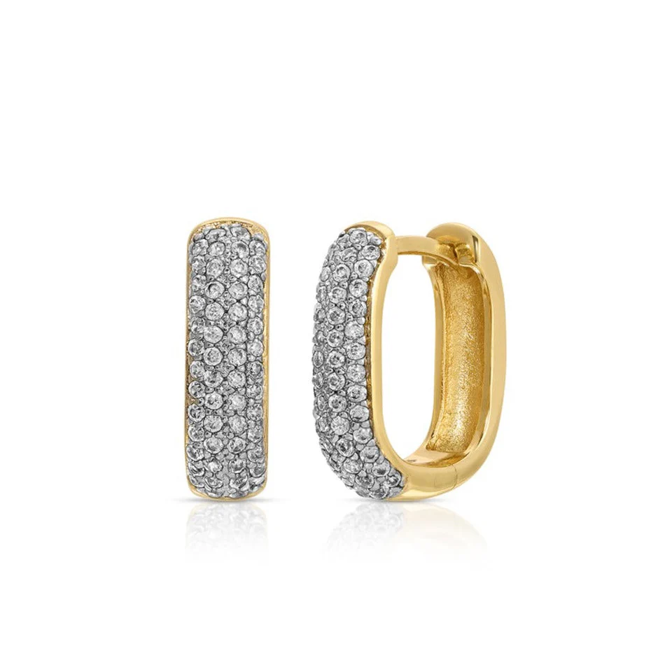 Jurate James Pave Chain Link Hoop Huggies