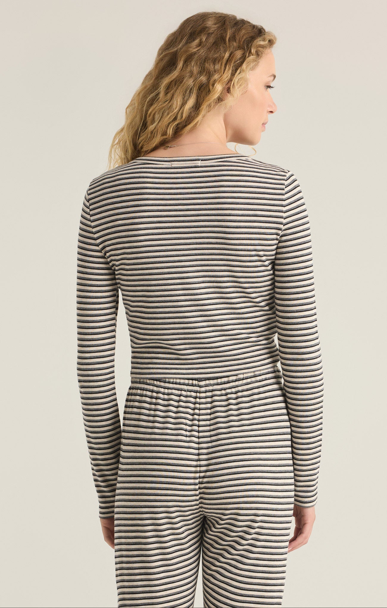 Z Supply Constance Stripe Long Sleeve- Oatmeal