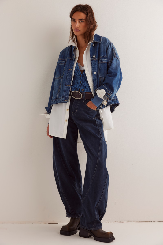 Free People Opal Swing Denim Jacket- Got The Blues