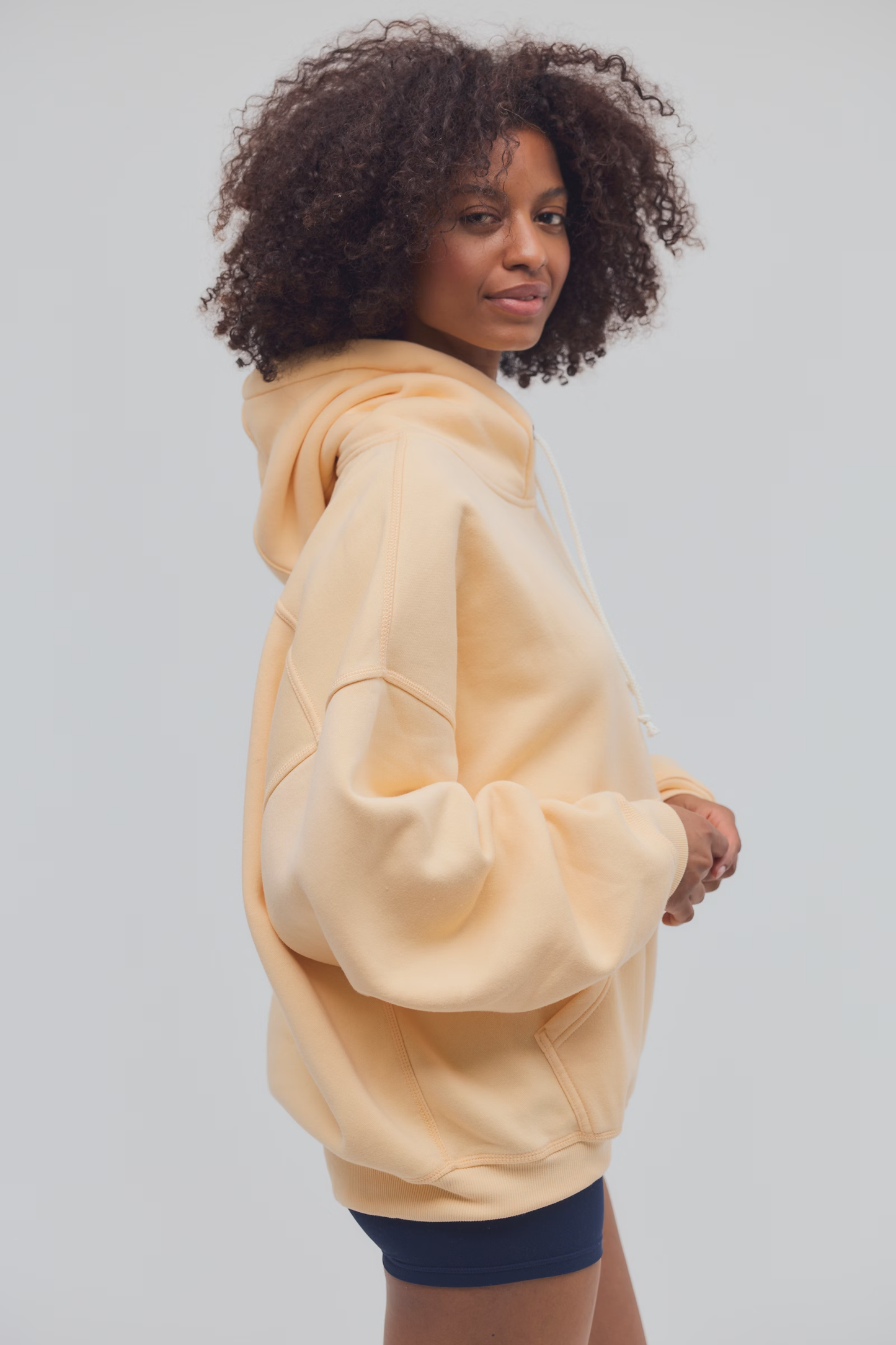 Free People Final Call Front Logo Hoodie- Pina Colada