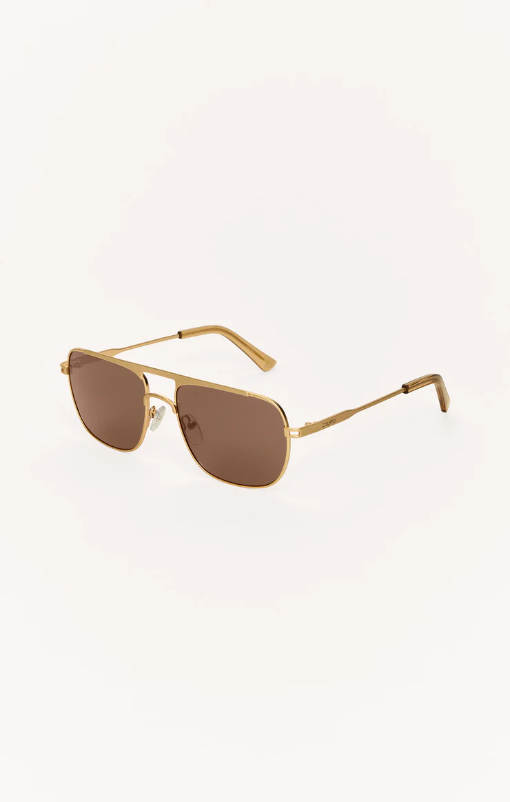 Z Supply Skyline Sunglasses- Gold Brown
