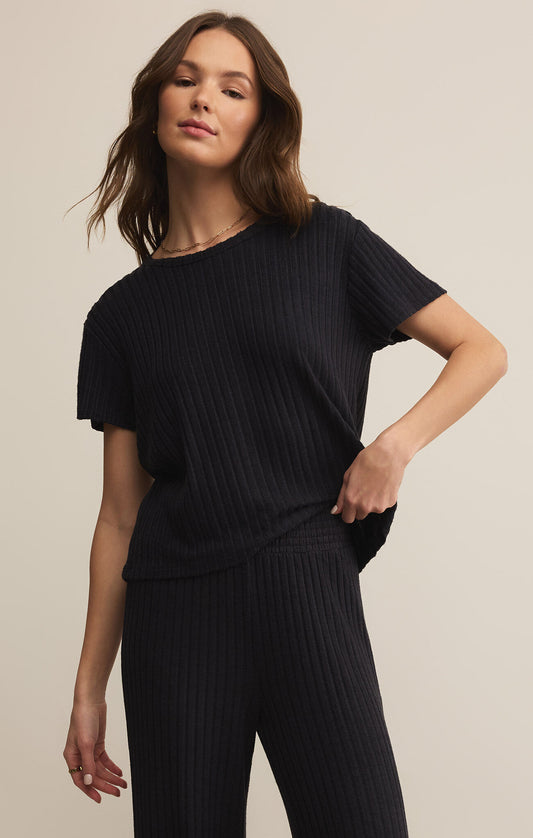 Z Supply Kara Rib tee- Black Sand